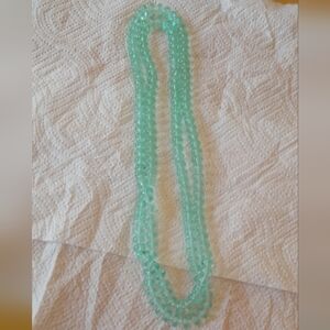 Sea Green Multi-Strand Necklace 36" Long Vintage